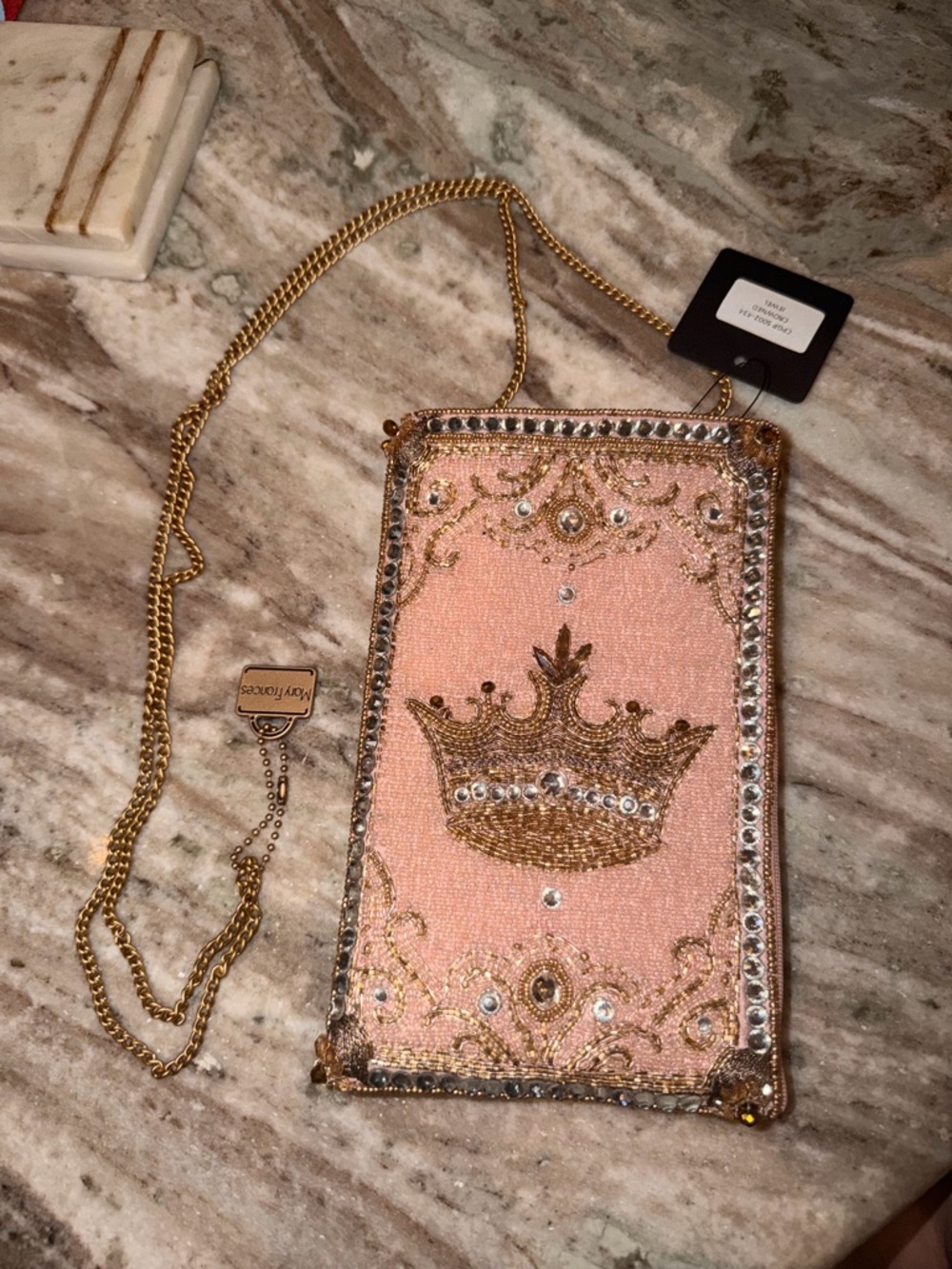Mary Frances Crowned Jewel Beaded Crossbody Cell Phone Bag